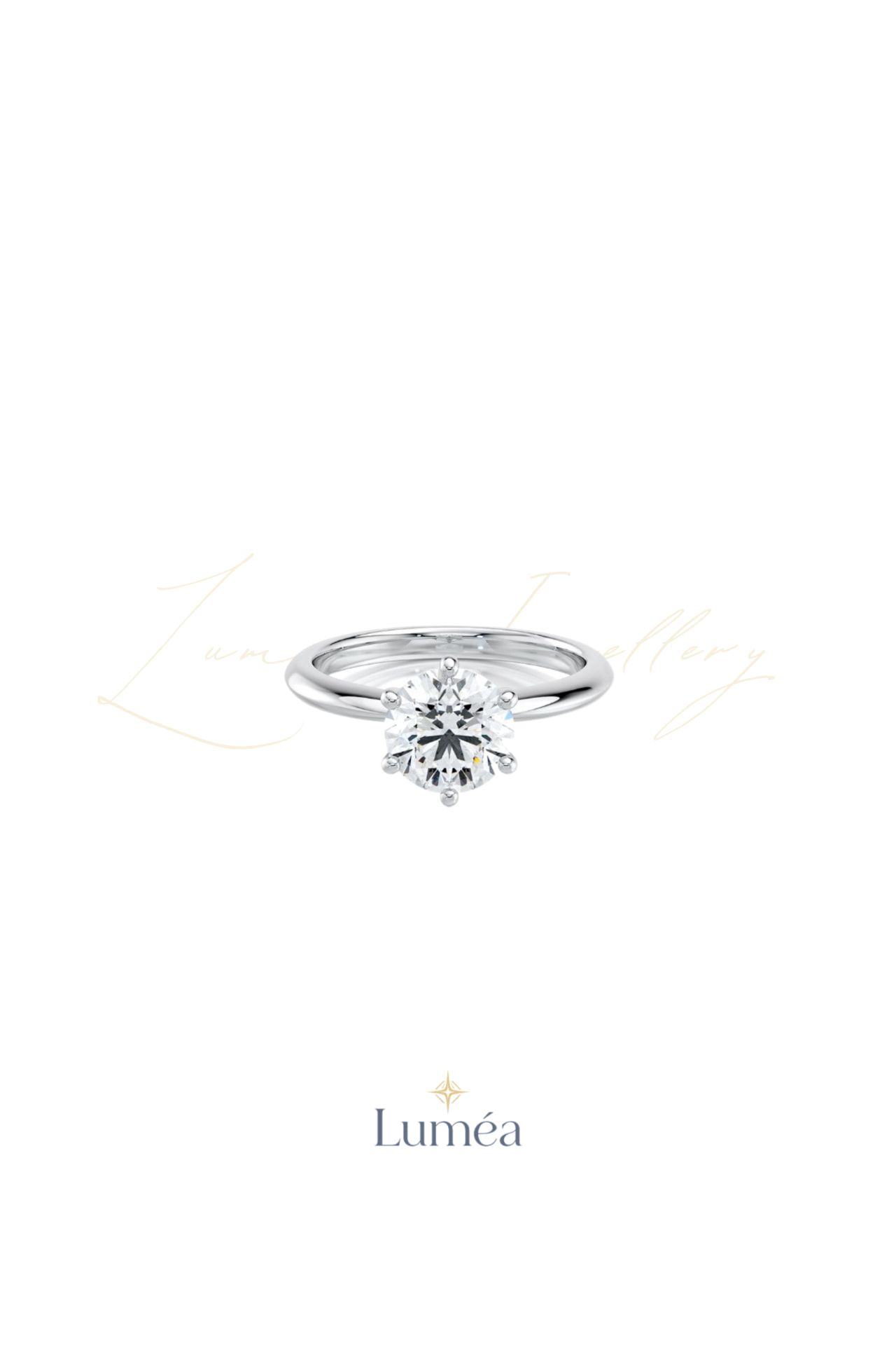 Six Prong Round Solitaire Ring