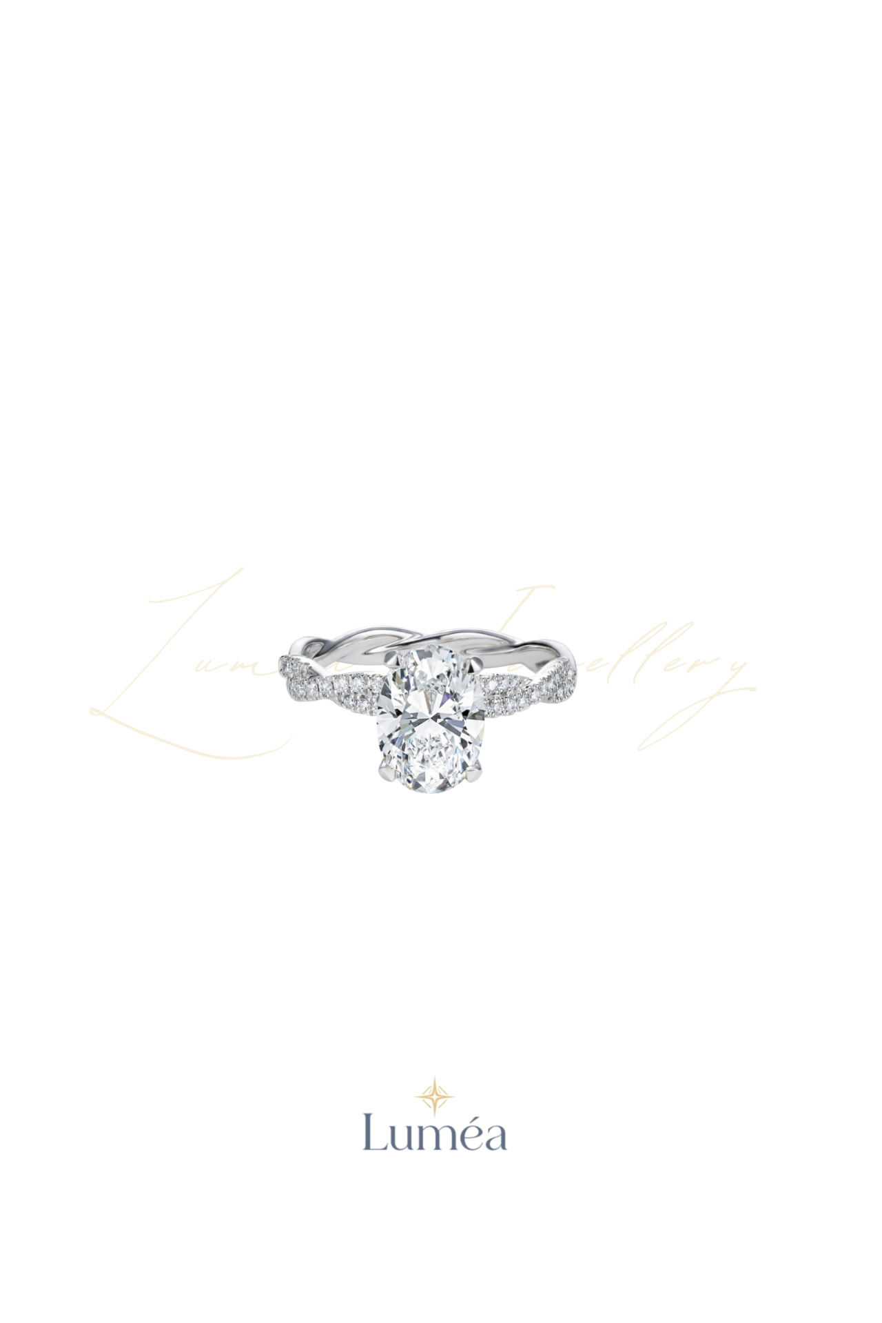 The Duchess Oval Twisted Pavé