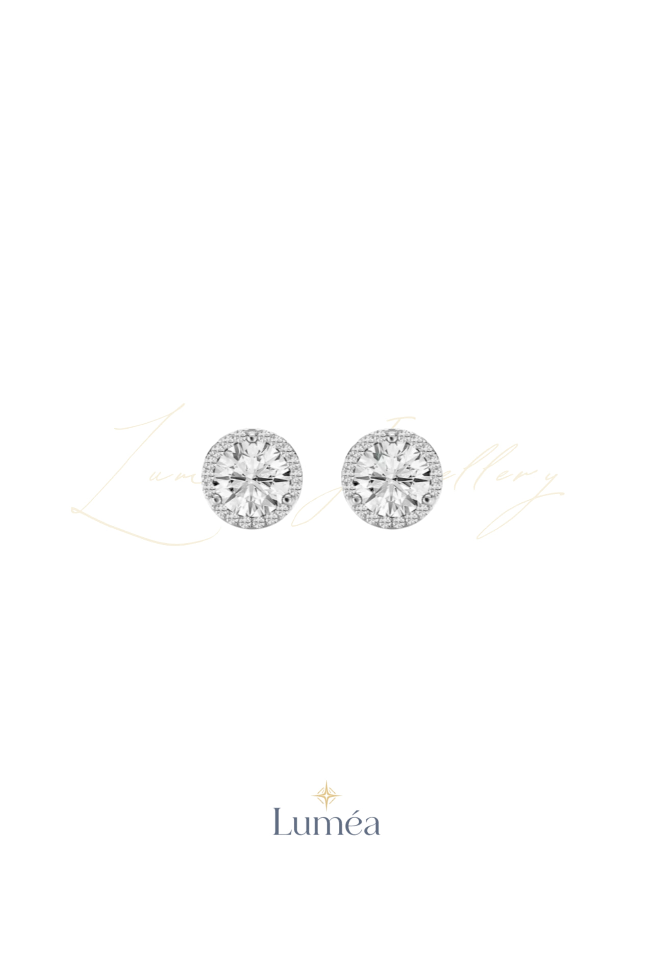 Round Brilliant Halo Studs 0.5ct/0.5ct